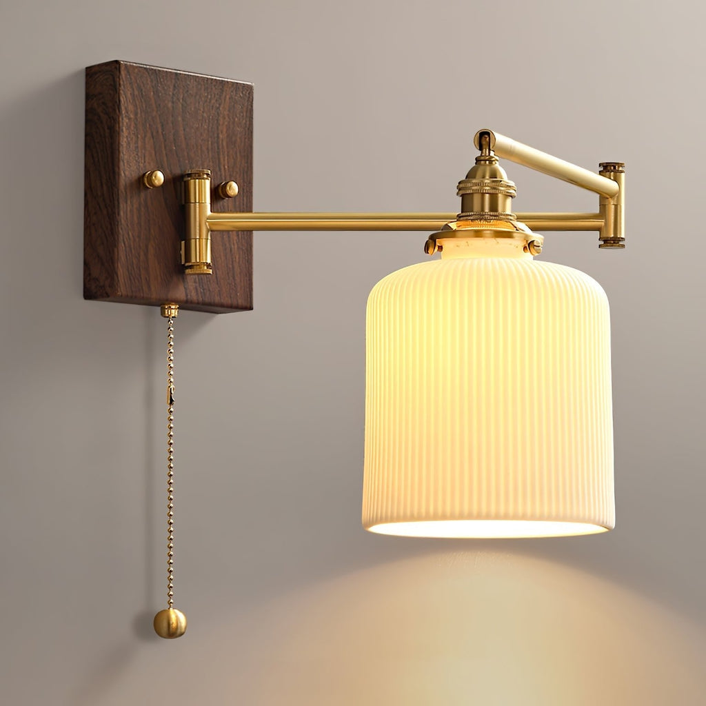 Ceramic Wall Lamp Geometric Design | 5 Models Brass & Walnut - Lamylie