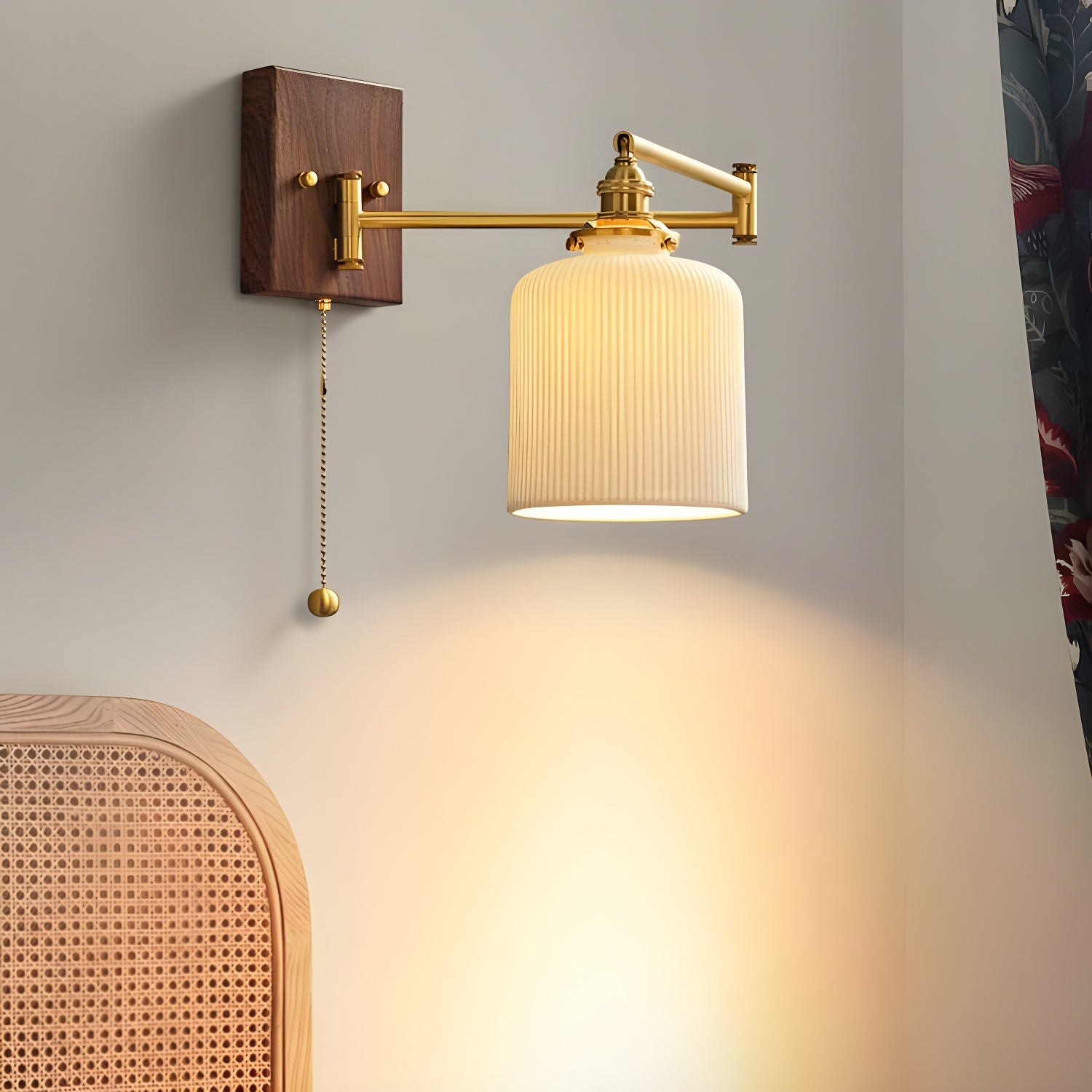 Ceramic Wall Lamp Geometric Design | 5 Models Brass & Walnut - Lamylie