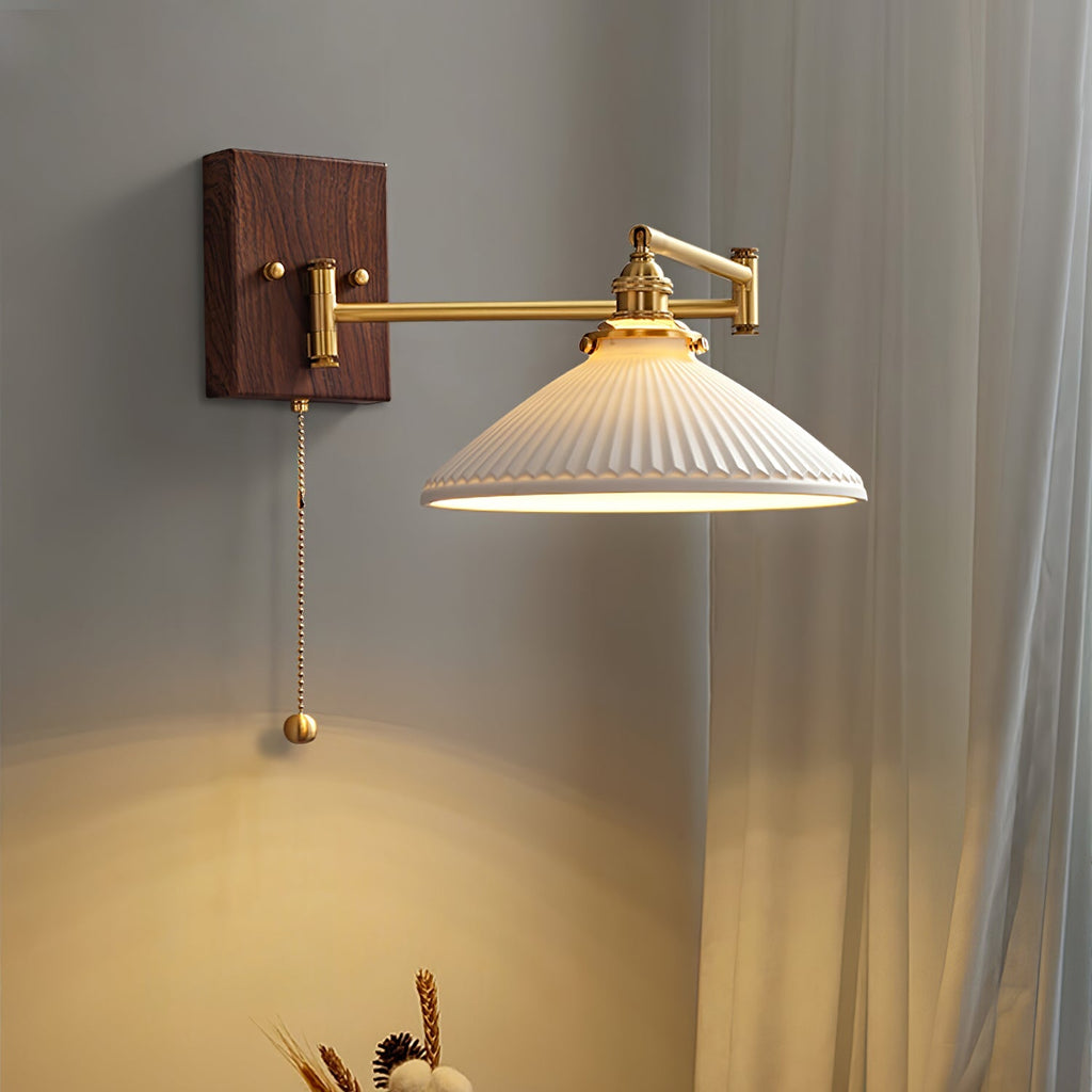 Ceramic Wall Lamp Geometric Design | 5 Models Brass & Walnut - Lamylie