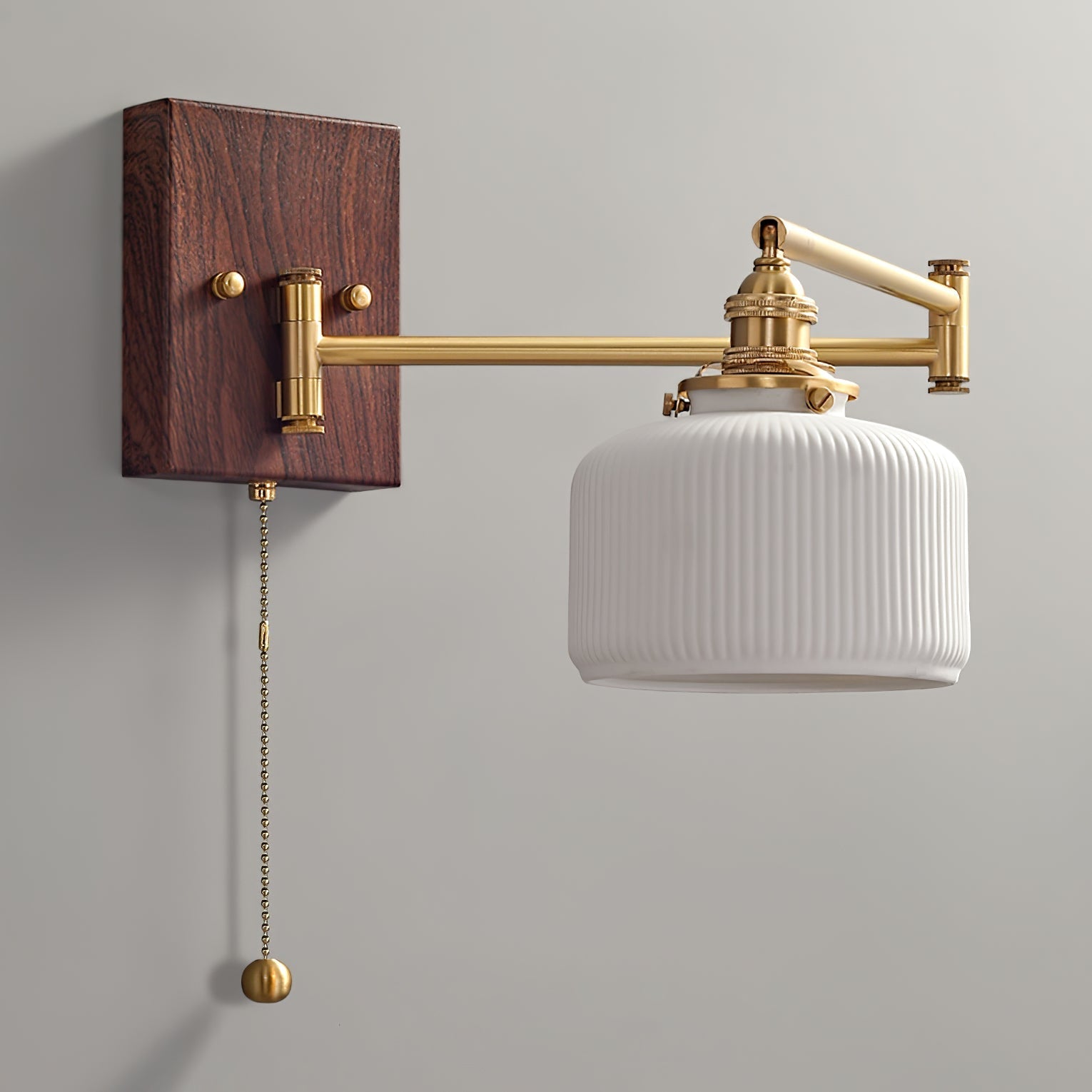 Ceramic Wall Lamp Geometric Design | 5 Models Brass & Walnut - Lamylie