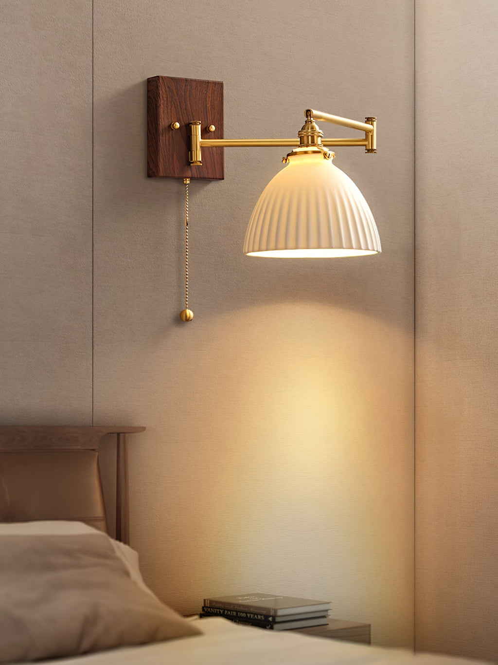 Ceramic Wall Lamp Geometric Design | 5 Models Brass & Walnut - Lamylie