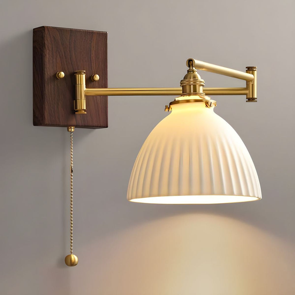 Ceramic Wall Lamp Geometric Design | 5 Models Brass & Walnut - Lamylie