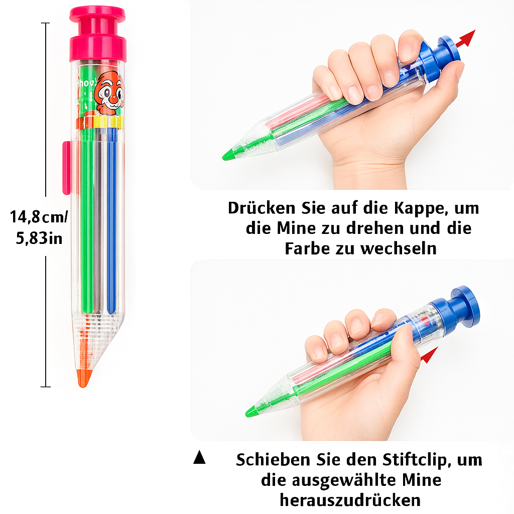 Colorful Kids Pen – 8 Colors in One Smart Tool - Lamylie