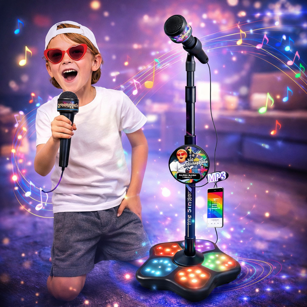 Gyermek karaoke mikrofon — Változtass minden napot vidám színpadi pillanattá! - Lamylie