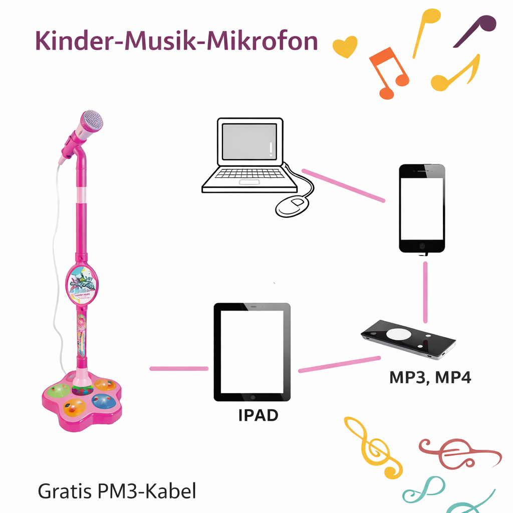 Gyermek karaoke mikrofon — Változtass minden napot vidám színpadi pillanattá! - Lamylie