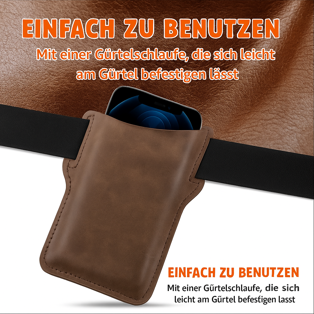 Elegant Leather Belt Bag for Your Smartphone - Lamylie
