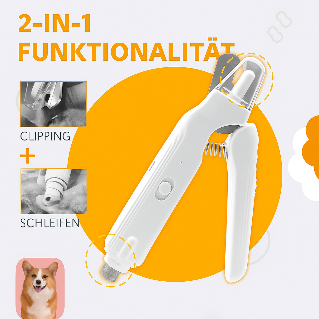 Coupe-ongles et lime-grinder douce 2-en-1 pour animaux - Lamylie