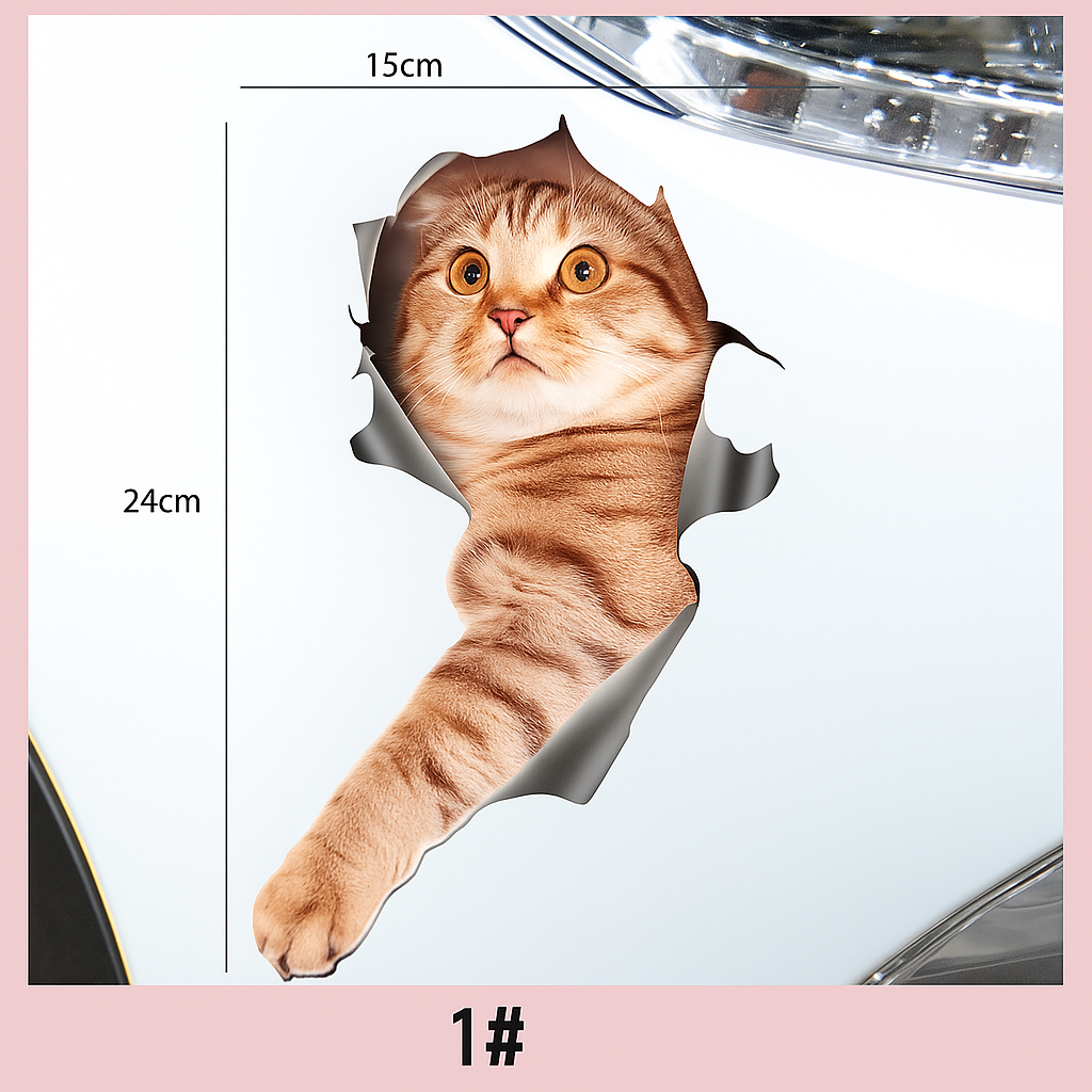Søde 3D-vægklistermærker med katte og hunde - Lamylie