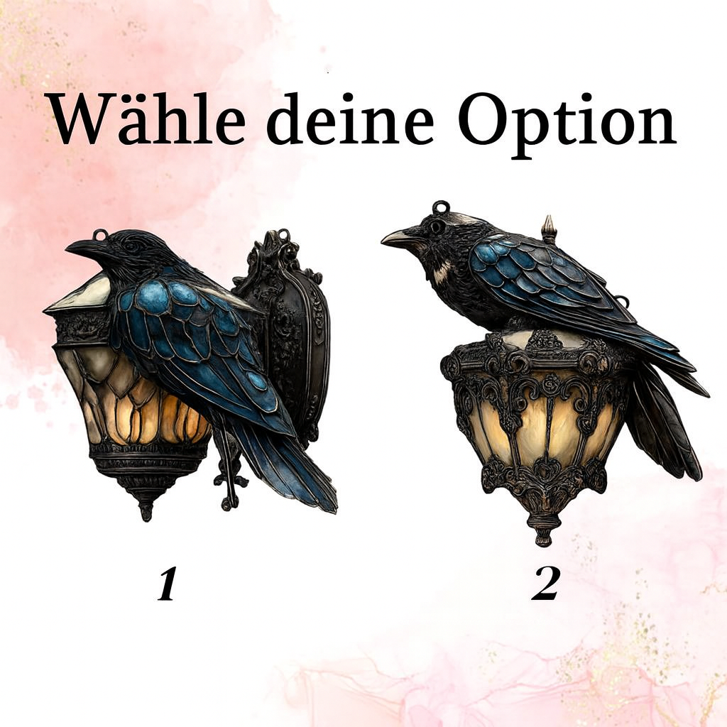 Gothic Raven Window Decoration with Light Reflection Effect - Lamylie
