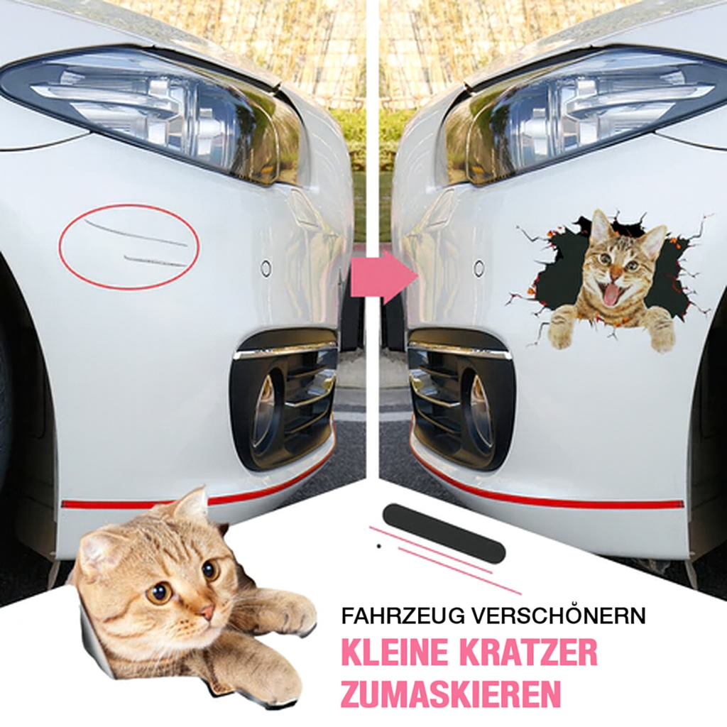 Søde 3D-vægklistermærker med katte og hunde - Lamylie