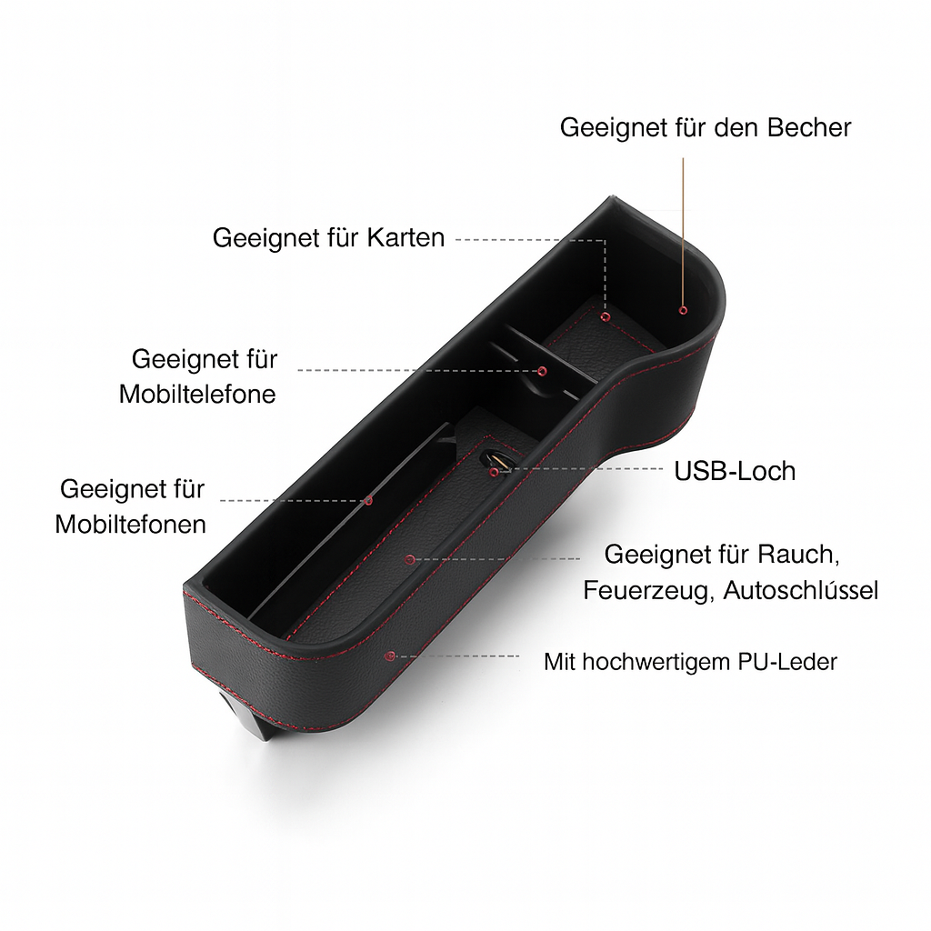 Organizer per sedile auto in pelle - stile DriveMate - Lamylie