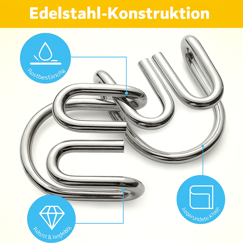 Metall-Puzzleset mit 8 Teilen für Puzzlebegeisterte – Lamylie