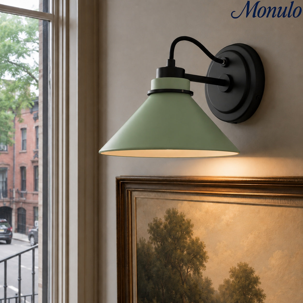 Globus Wandleuchte mit gebogenem Arm | Moderne Industriebeleuchtung für Bad, Schlafzimmer und Flur - Lamylie