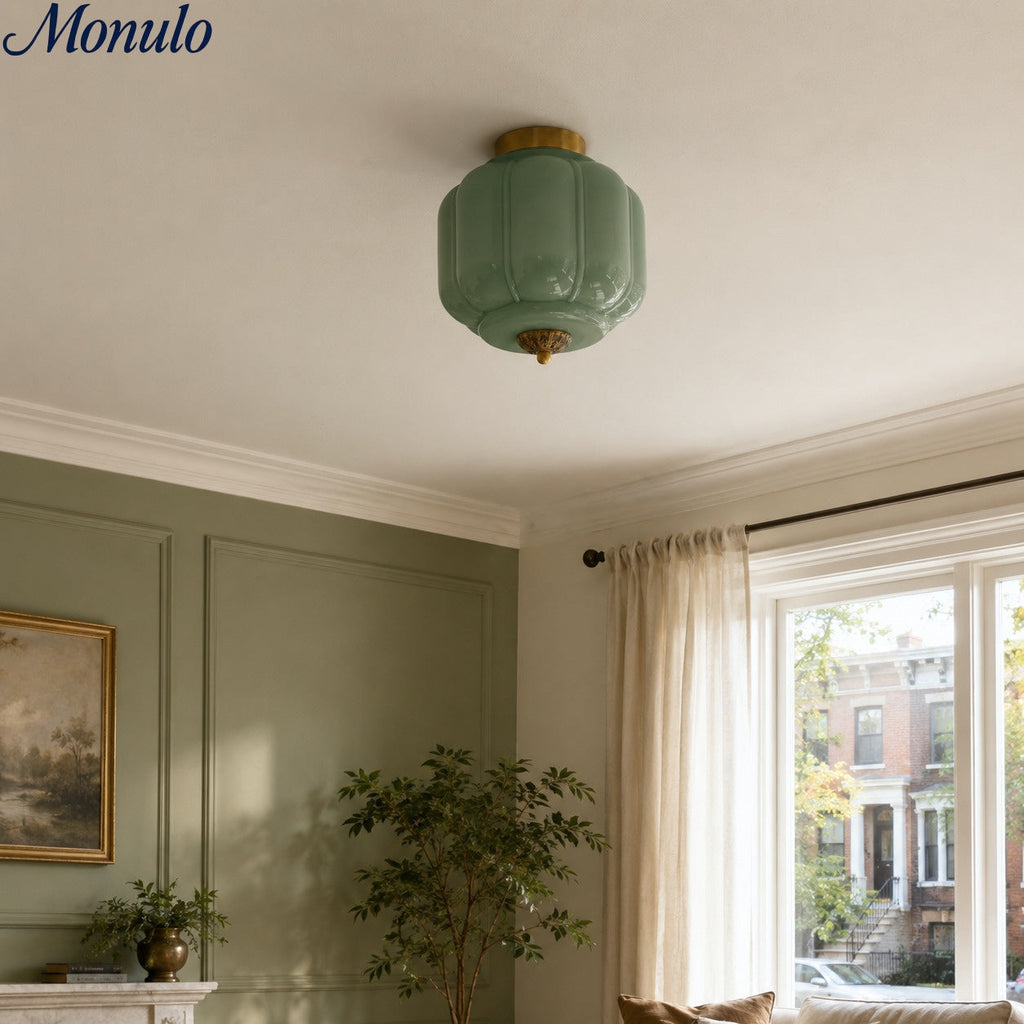 Ceiling Lamp Milk Glass Shade Modern Lighting Scandinavian Style Living Room Dining Room Bedroom Flush Mount - Lamylie
