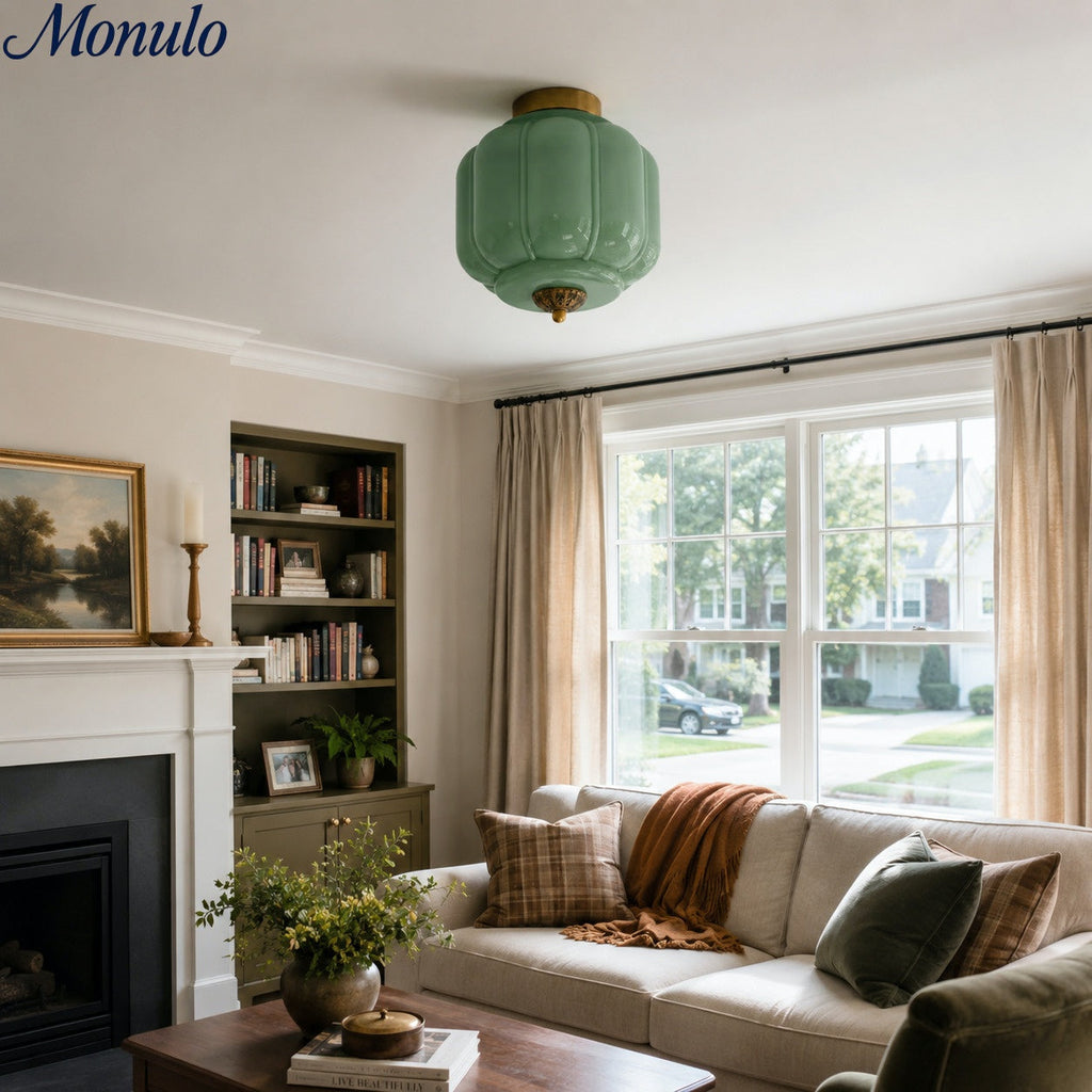 Ceiling Lamp Milk Glass Shade Modern Lighting Scandinavian Style Living Room Dining Room Bedroom Flush Mount - Lamylie