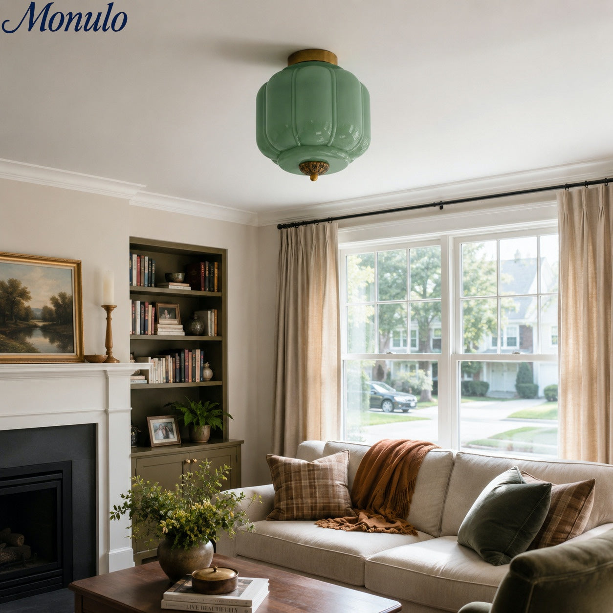 Ceiling Lamp Milk Glass Shade Modern Lighting Scandinavian Style Living Room Dining Room Bedroom Flush Mount - Lamylie