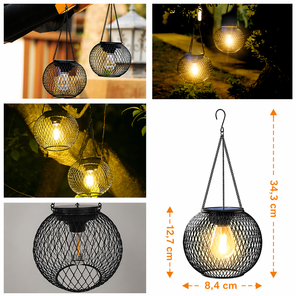 Metallische Retro-Solarleuchte für den Garten – Lamylie
