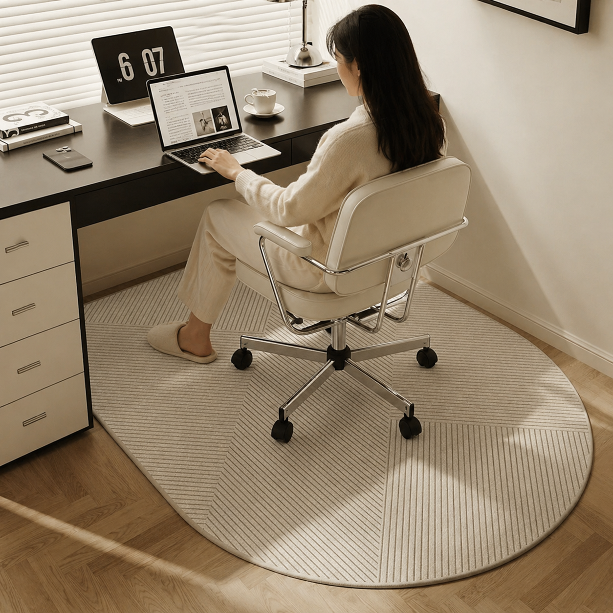 Office Chair Mat with Loop Pile – Floor Protection - Lamylie