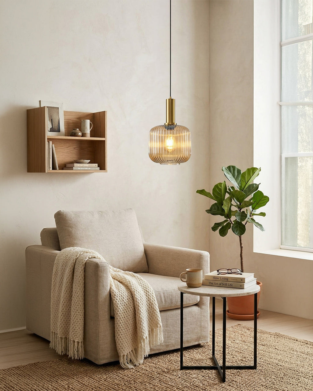 CLYDE Modern Pendant Lamp with Colored Glass Shade | Scandinavian Design for Living Room & Dining Room | E27 Socket - Lamylie