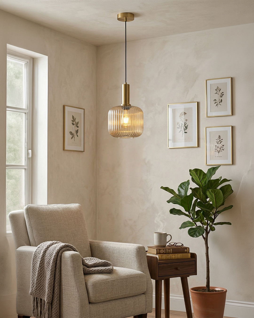 CLYDE Modern Pendant Lamp with Colored Glass Shade | Scandinavian Design for Living Room & Dining Room | E27 Socket - Lamylie