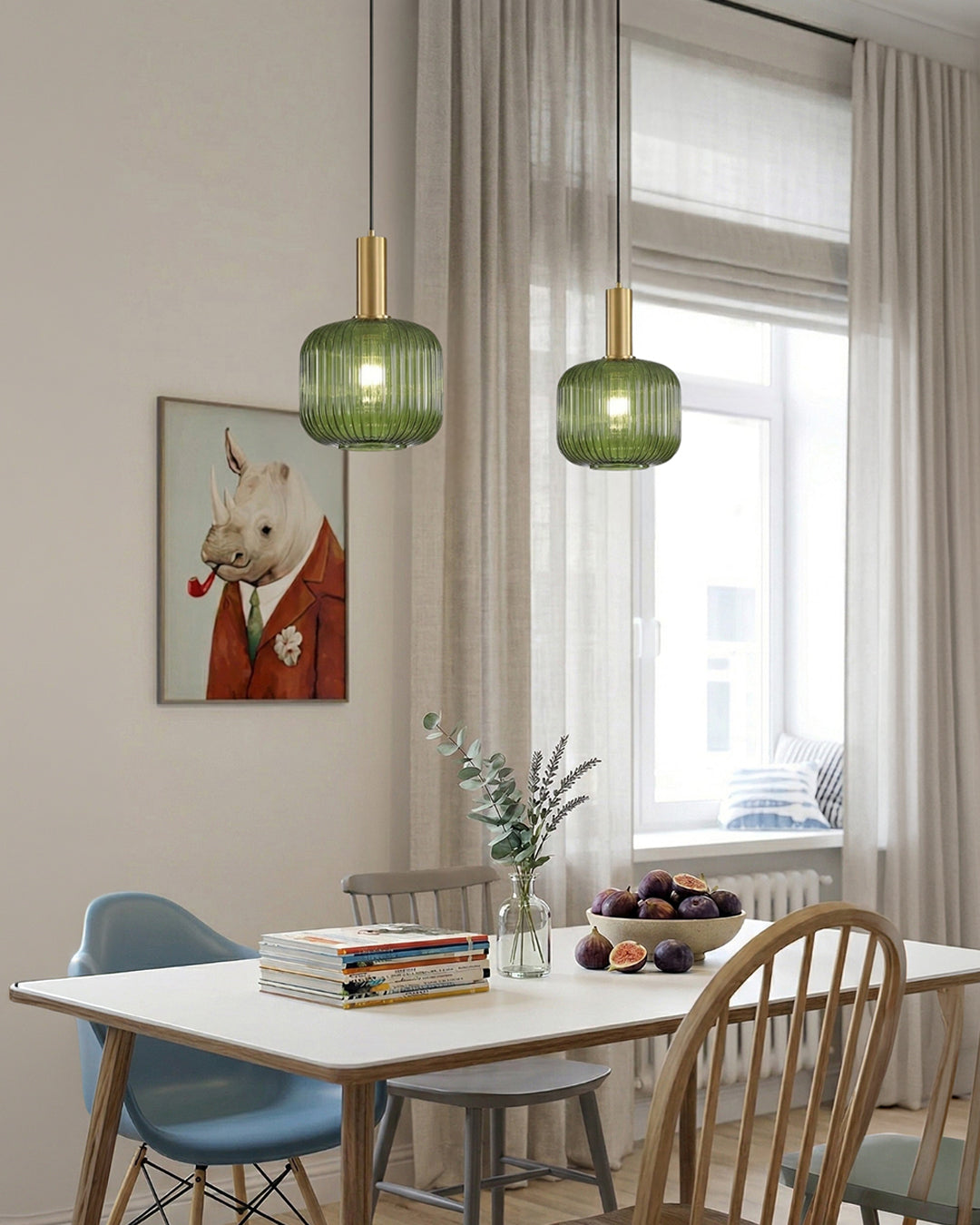 CLYDE Modern Pendant Lamp with Colored Glass Shade | Scandinavian Design for Living Room & Dining Room | E27 Socket - Lamylie