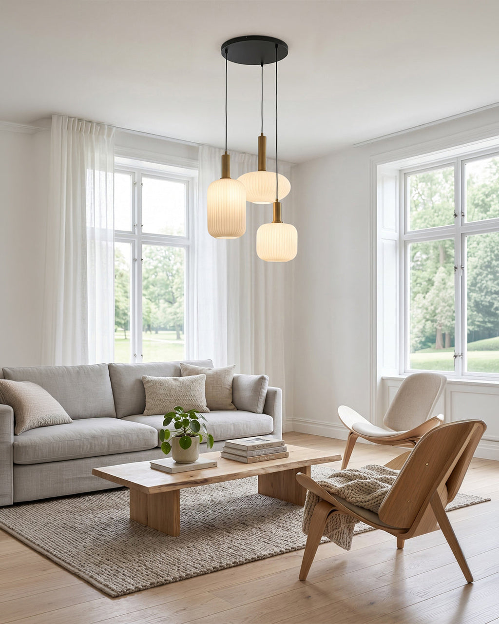 CLYDE Modern Pendant Lamp with Colored Glass Shade | Scandinavian Design for Living Room & Dining Room | E27 Socket - Lamylie