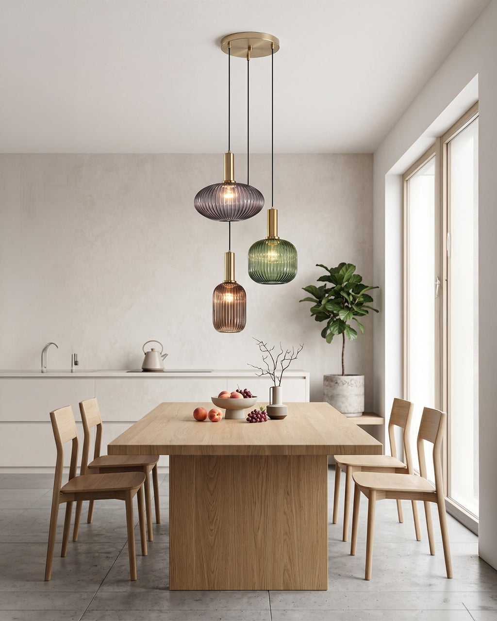 CLYDE Modern Pendant Lamp with Colored Glass Shade | Scandinavian Design for Living Room & Dining Room | E27 Socket - Lamylie