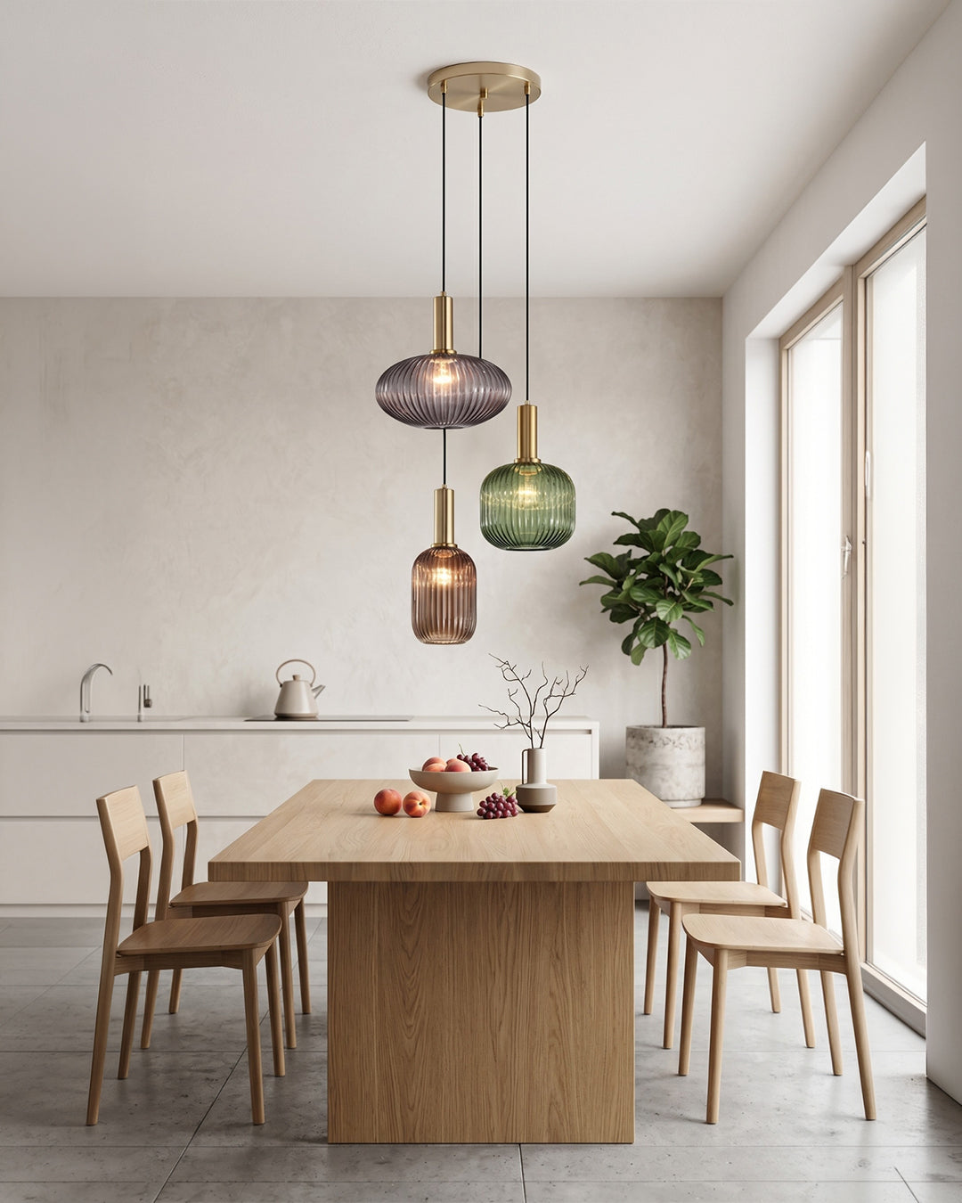 CLYDE Modern Pendant Lamp with Colored Glass Shade | Scandinavian Design for Living Room & Dining Room | E27 Socket - Lamylie