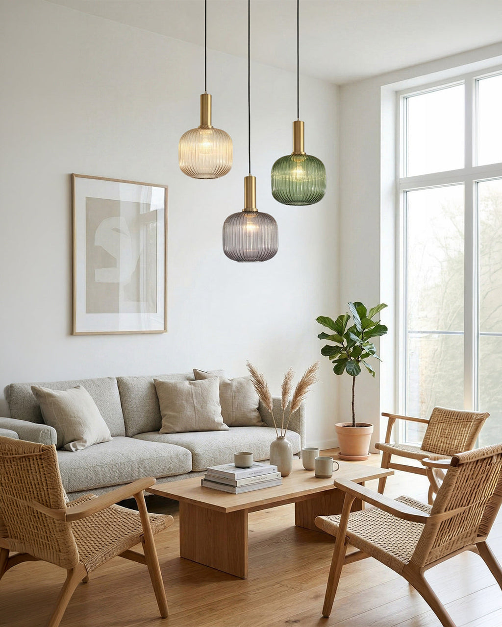 CLYDE Modern Pendant Lamp with Colored Glass Shade | Scandinavian Design for Living Room & Dining Room | E27 Socket - Lamylie