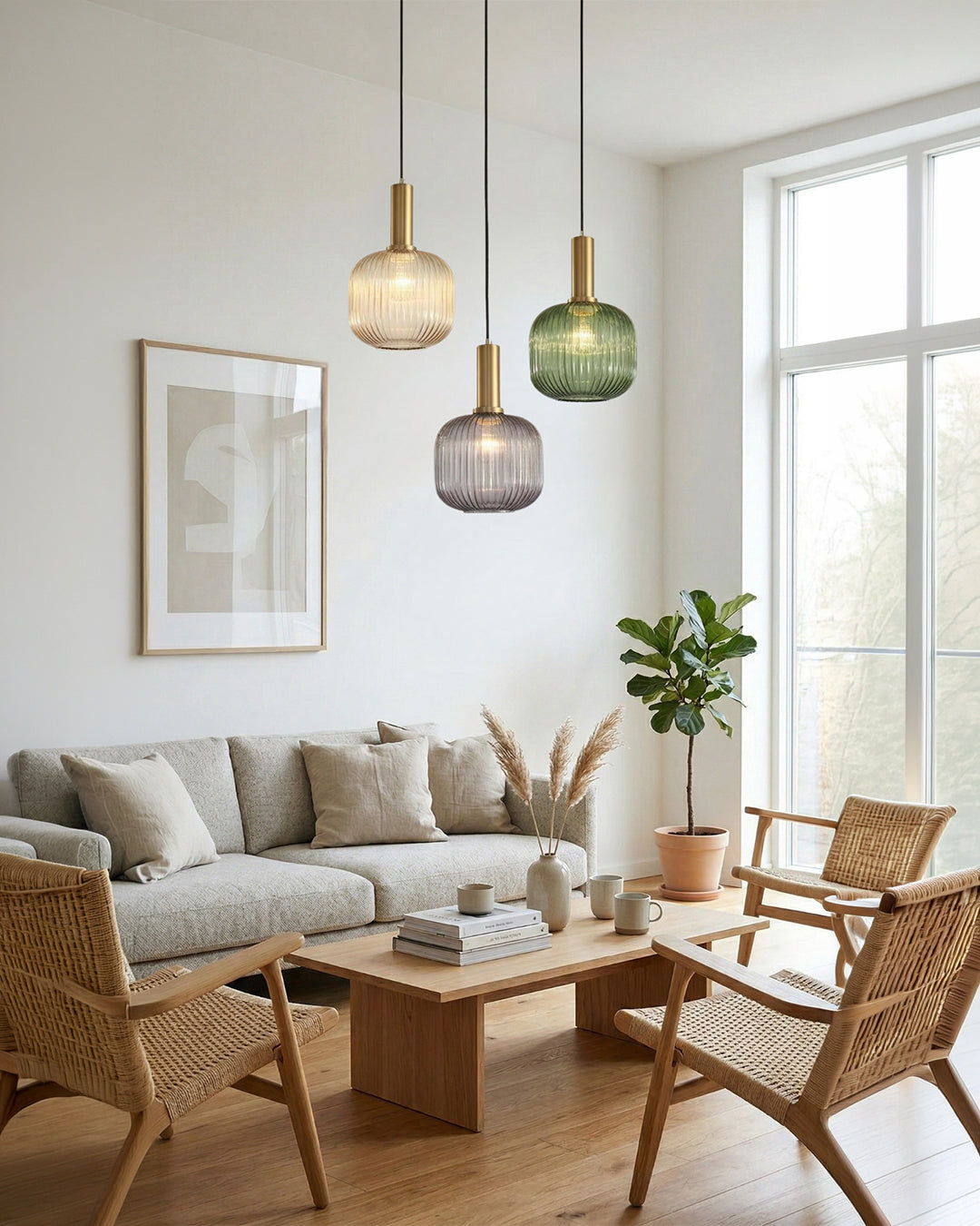 CLYDE Modern Pendant Lamp with Colored Glass Shade | Scandinavian Design for Living Room & Dining Room | E27 Socket - Lamylie