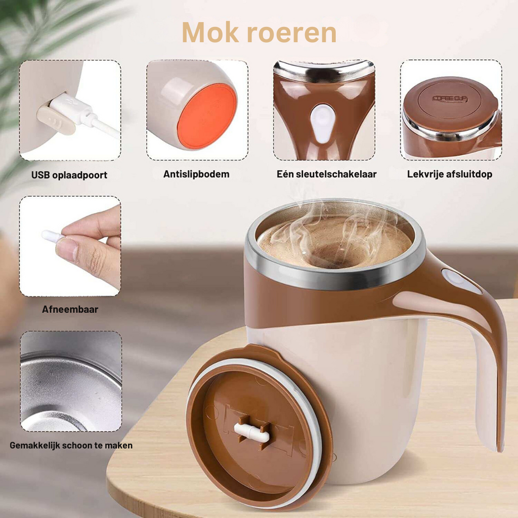 Önkeverő, 380 ml-es utazóbögre USB-ről újratölthető keverővel | Automatikus kávé- és fehérjeturmix-palack útközbeni használatra – Lamylie