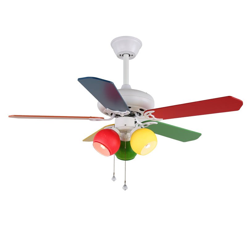 Ventilateur de plafond ludique Carlo avec éclairage — ventilateur pour enfants au design coloré avec 6 vitesses et télécommande, ø107 cm - Lamylie