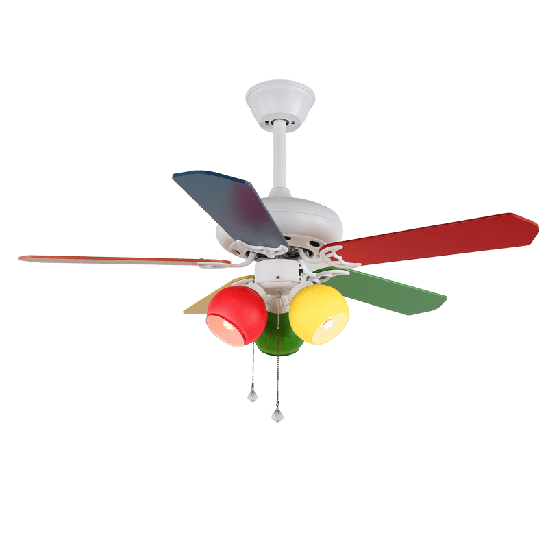 Ventilateur de plafond ludique Carlo avec éclairage — ventilateur pour enfants au design coloré avec 6 vitesses et télécommande, ø107 cm - Lamylie
