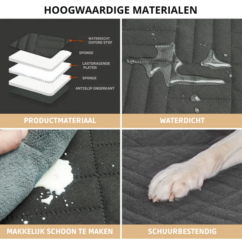 Housse de siège de voiture pour chiens – Protecteur de banquette arrière imperméable avec fixation sécurisée – Lamylie