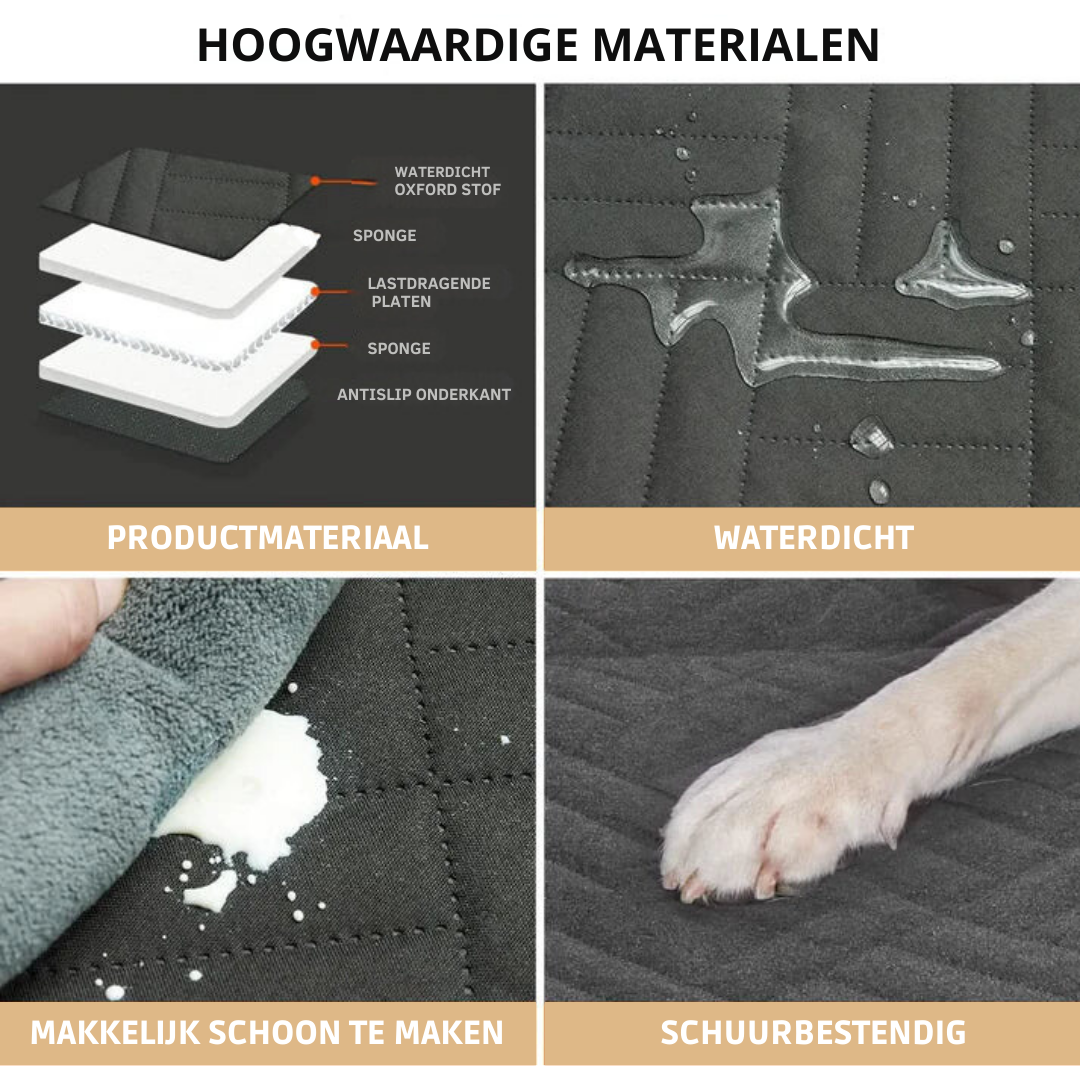 Housse de siège de voiture pour chiens – Protecteur de banquette arrière imperméable avec fixation sécurisée – Lamylie