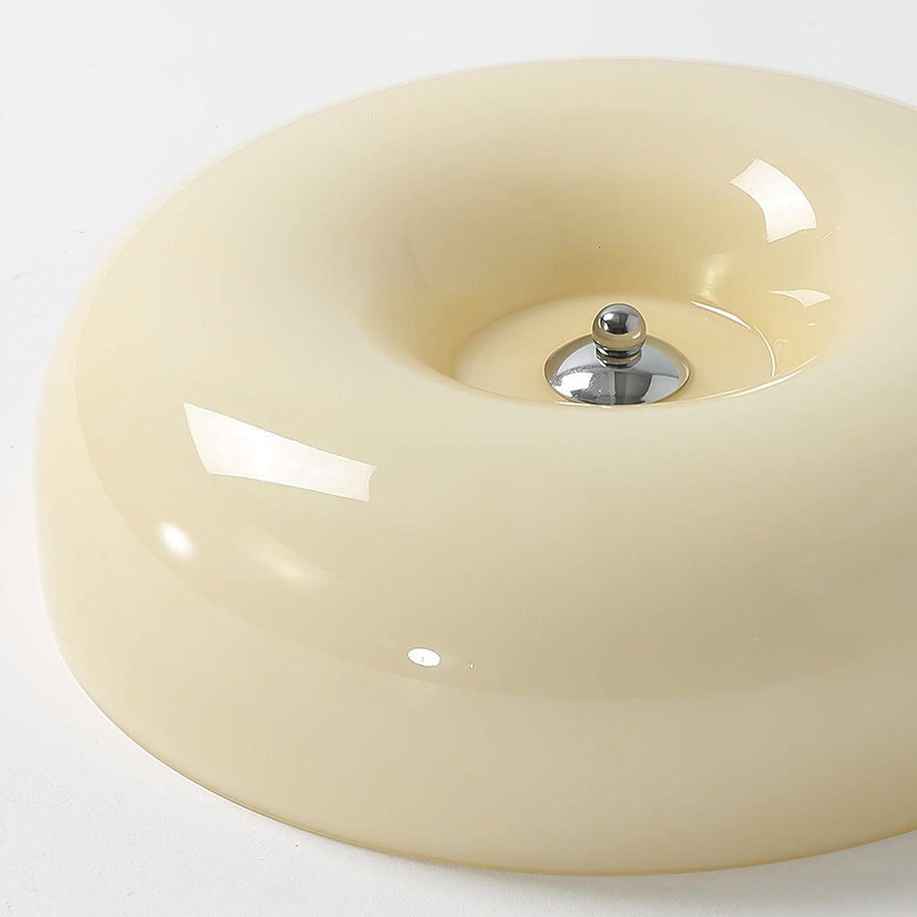 Ceiling Lamp Milk Glass 32|46 cm | Glass Globe with Silver Accent | Dimmable Ceiling Light Warm White - Lamylie