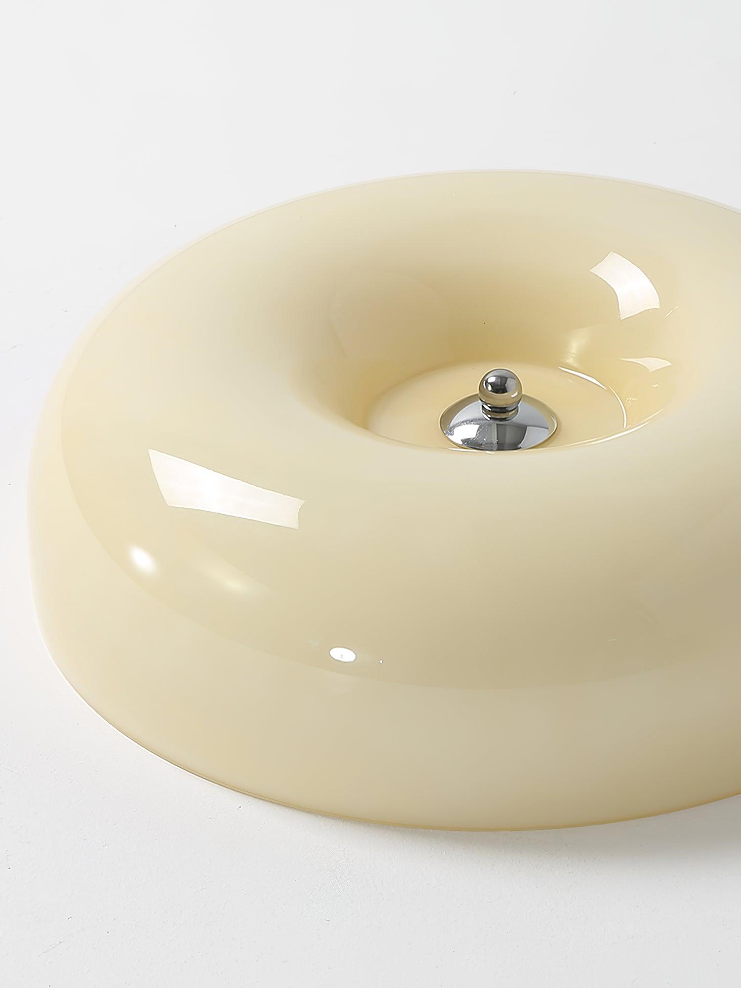 Ceiling Lamp Milk Glass 32|46 cm | Glass Globe with Silver Accent | Dimmable Ceiling Light Warm White - Lamylie