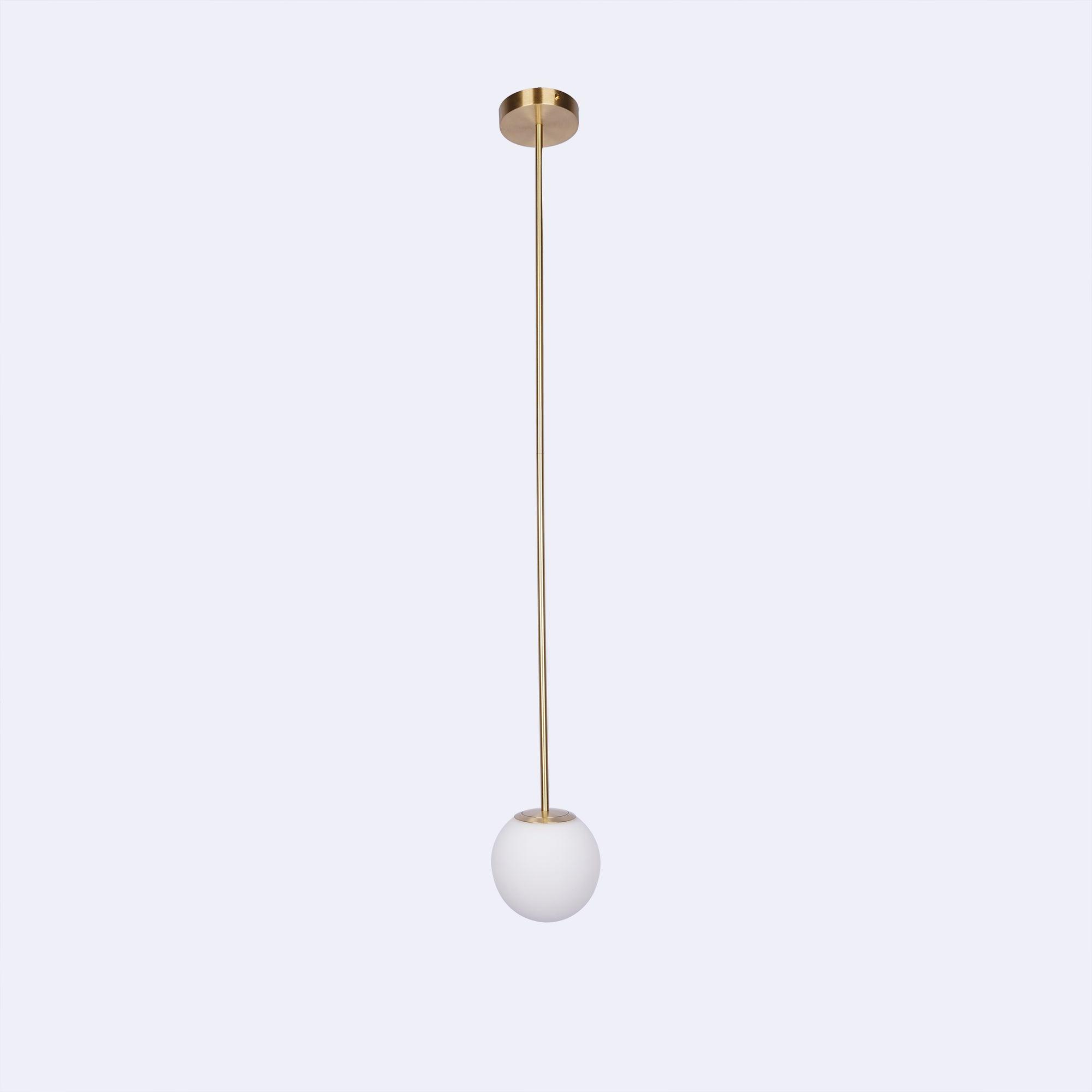 Architektoniczna lampa wisząca z opalowym szkłem — mosiężna lub czarna — Ø9-30cm — wysokość 100-200cm - Lamylie