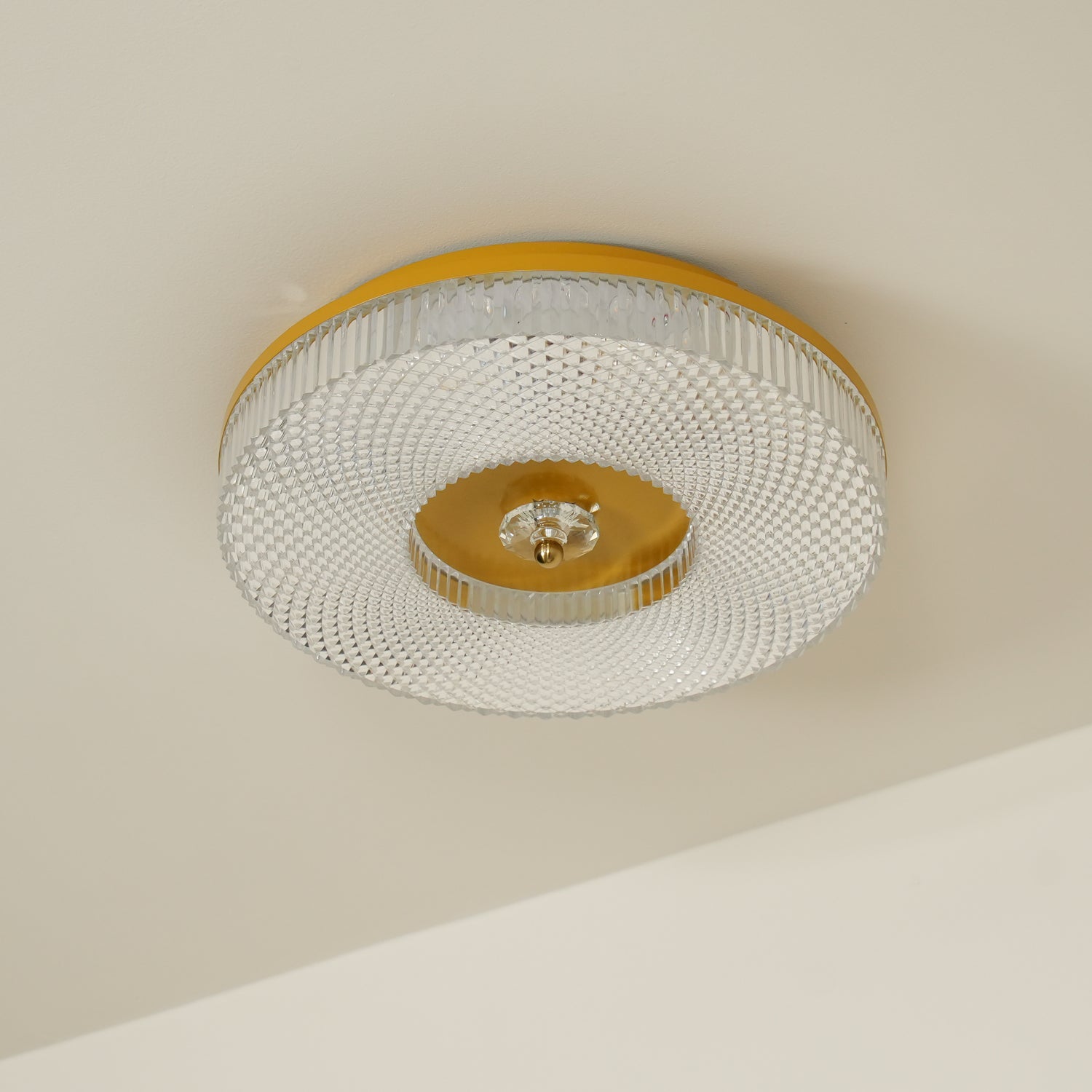 LED Ceiling Lamp Round Iron Acrylic Dimmable 3000K 4000K 6000K Black White Gold - Lamylie