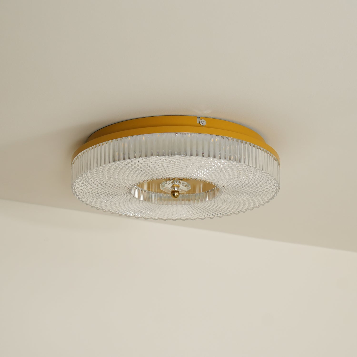 LED Ceiling Lamp Round Iron Acrylic Dimmable 3000K 4000K 6000K Black White Gold - Lamylie