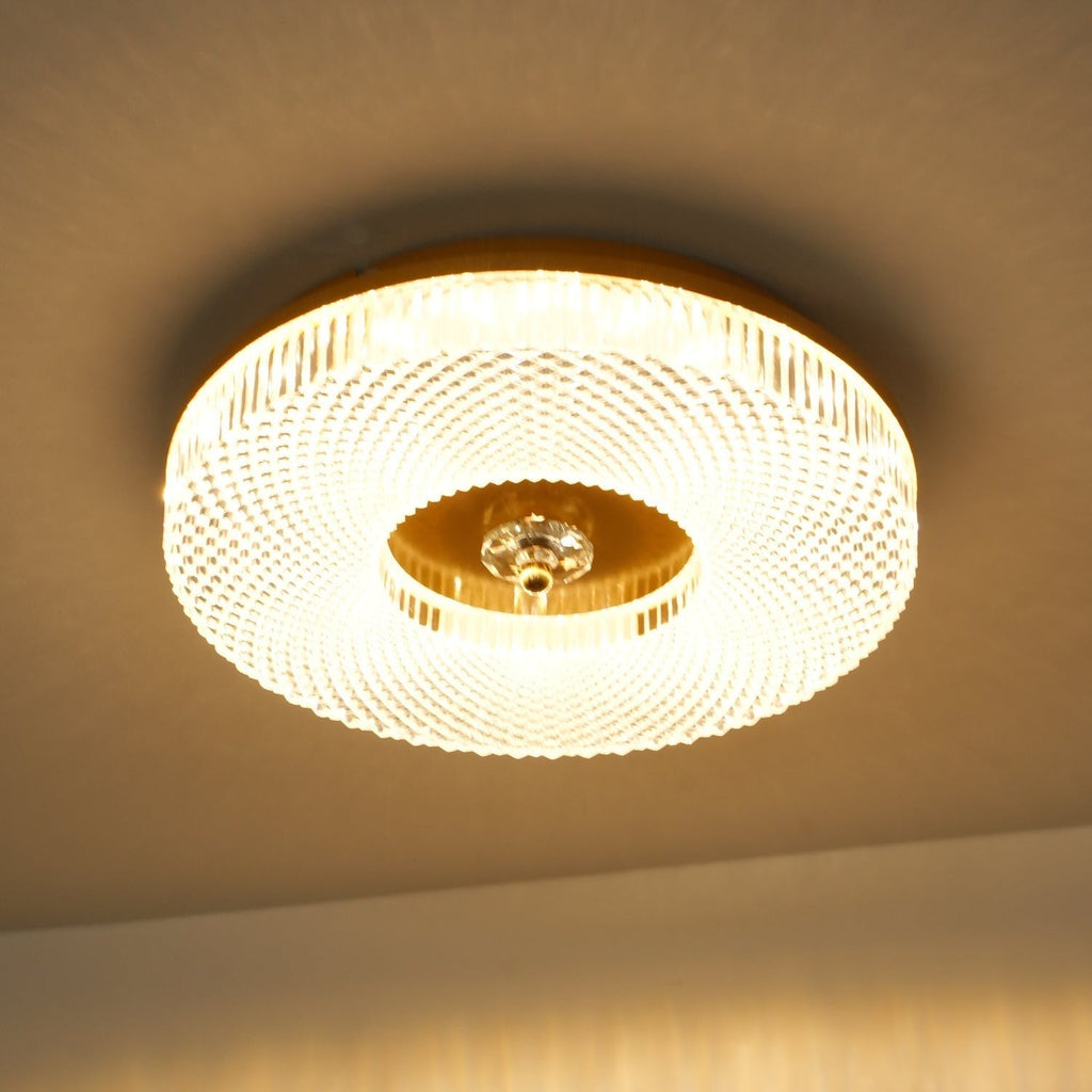 LED Ceiling Lamp Round Iron Acrylic Dimmable 3000K 4000K 6000K Black White Gold - Lamylie