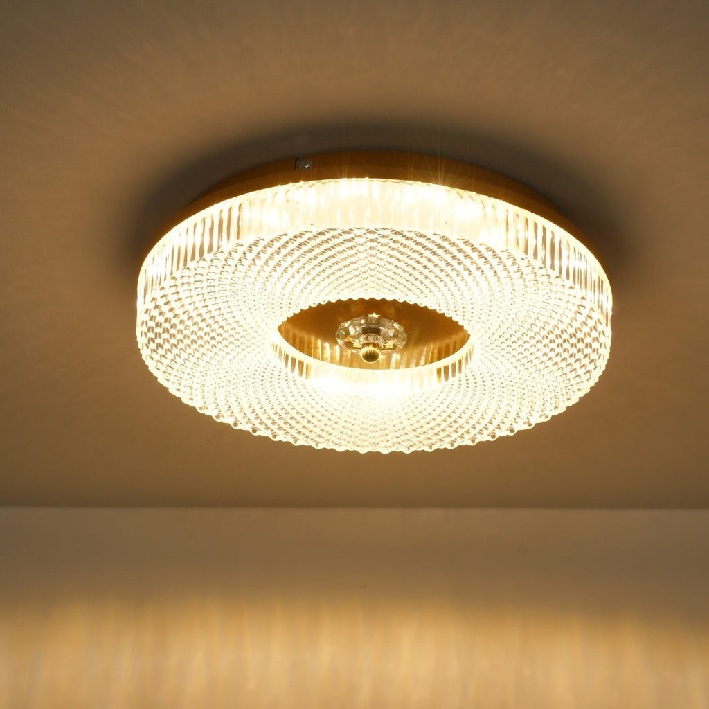 LED Ceiling Lamp Round Iron Acrylic Dimmable 3000K 4000K 6000K Black White Gold - Lamylie