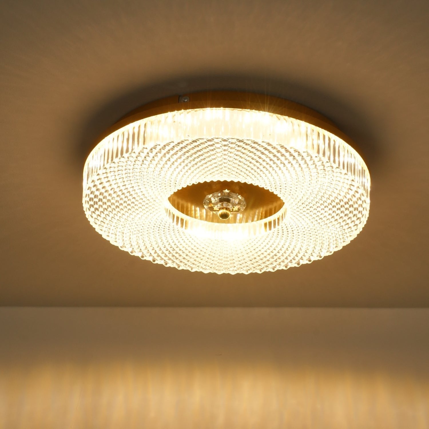 LED Ceiling Lamp Round Iron Acrylic Dimmable 3000K 4000K 6000K Black White Gold - Lamylie