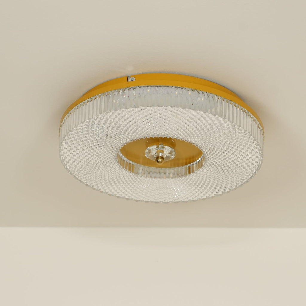 LED Ceiling Lamp Round Iron Acrylic Dimmable 3000K 4000K 6000K Black White Gold - Lamylie