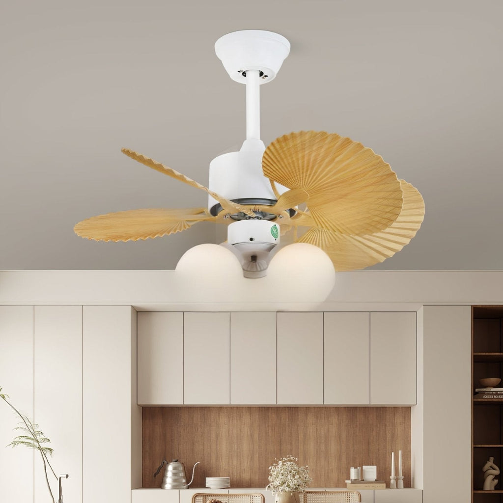 Aurelia vintage mennyezeti ventilátor világítással és faelemekkel | Ø80×30cm, 35W LED - Lamylie