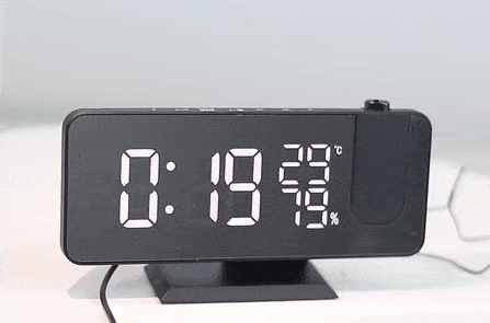 LED projekční hodiny s FM rádiem a USB nabíjecím portem – Lamylie