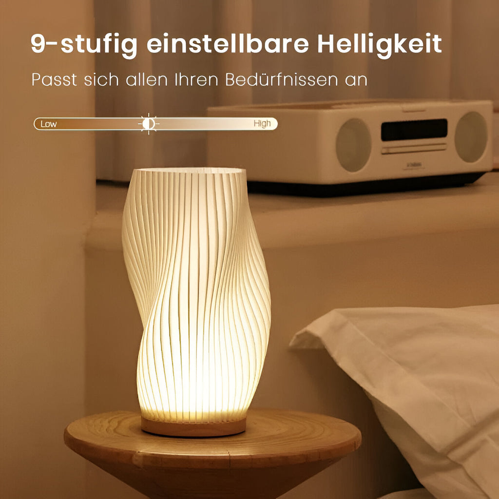 DreamWave - Lampe 3D moderne couleur crème, avec base métallique élégante - Lamylie
