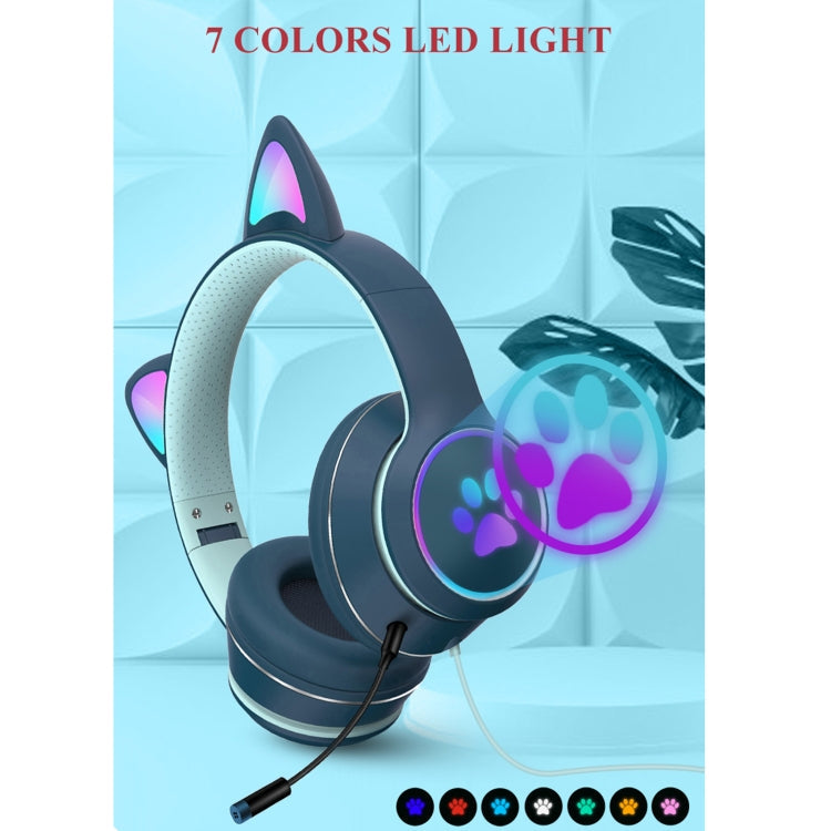 LED Cat Ear Gaming Headset with USB and 3.5mm Connection - Lamylie