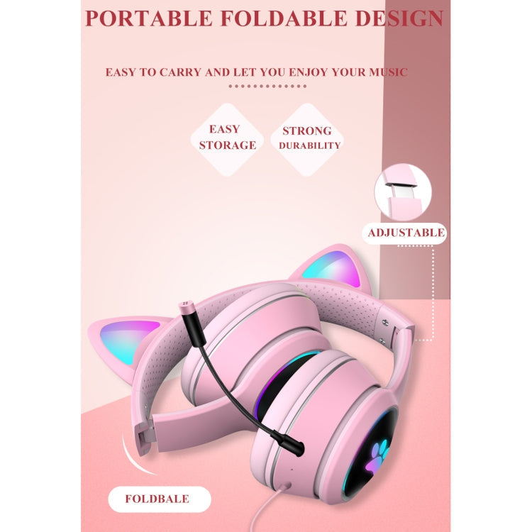 LED Cat Ear Gaming Headset with USB and 3.5mm Connection - Lamylie