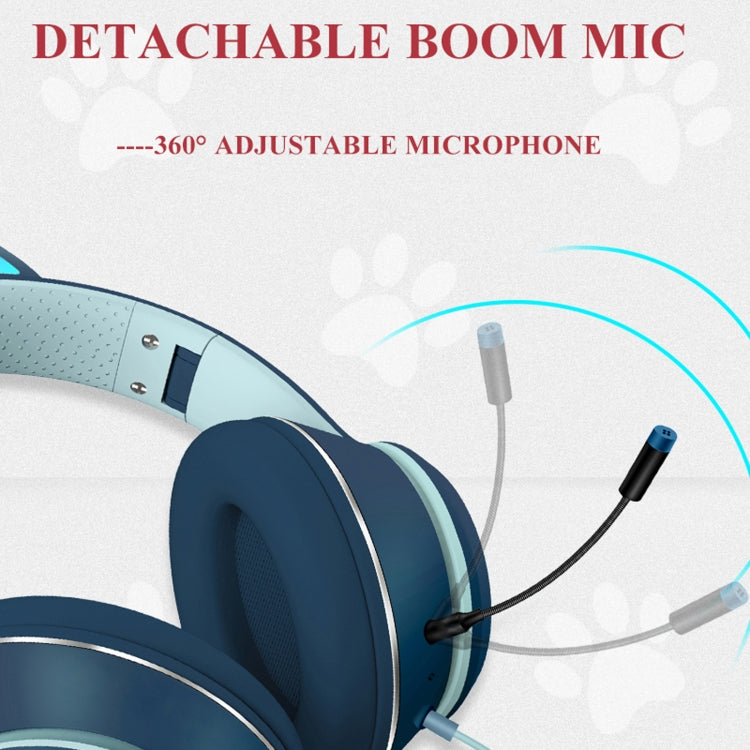 LED Cat Ear Gaming Headset with USB and 3.5mm Connection - Lamylie